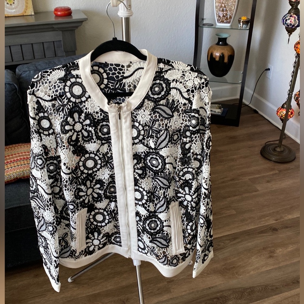 2/3X Black/White Dress jacket Midnight Velvet